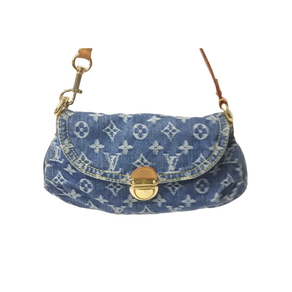 Louis Vuitton Denim Handbag Blue Pleaty Monogram